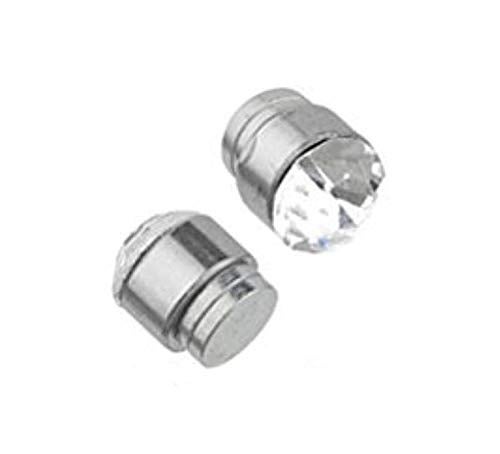 Oomph! OOMPH Jewellery Pair of Silver Stainless Steel V Small Magnetic Non-Piercing Stud Earrings For Men & Boys (EFQ7) - Image 3