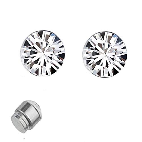 Oomph! OOMPH Jewellery Pair of Silver Stainless Steel V Small Magnetic Non-Piercing Stud Earrings For Men & Boys (EFQ7) - Image 1