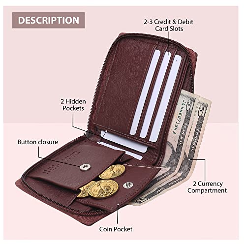 SAMTROH Men's PU Leather Wallet with Flap & Snap Button Closure | Slim Wallet with Coin Pocket, 4 Card Slots, ID Window | Stylish Casual Formal Travel Purse for Men Compact Pocket Size (Brown) - Image 3