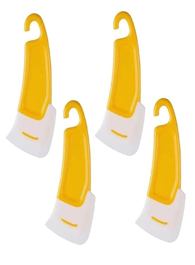 9UP® 4Pcs Silicone Pan Cleaning Scraper | Non-Stick Kitchen Scraper | Reusable Kitchen Dish Washing Scraper for Pot, Pan | Dish Cleaning Spatula Bowl Scraper | Non-Scratch Kitchen Cleaning Scraper - Image 1