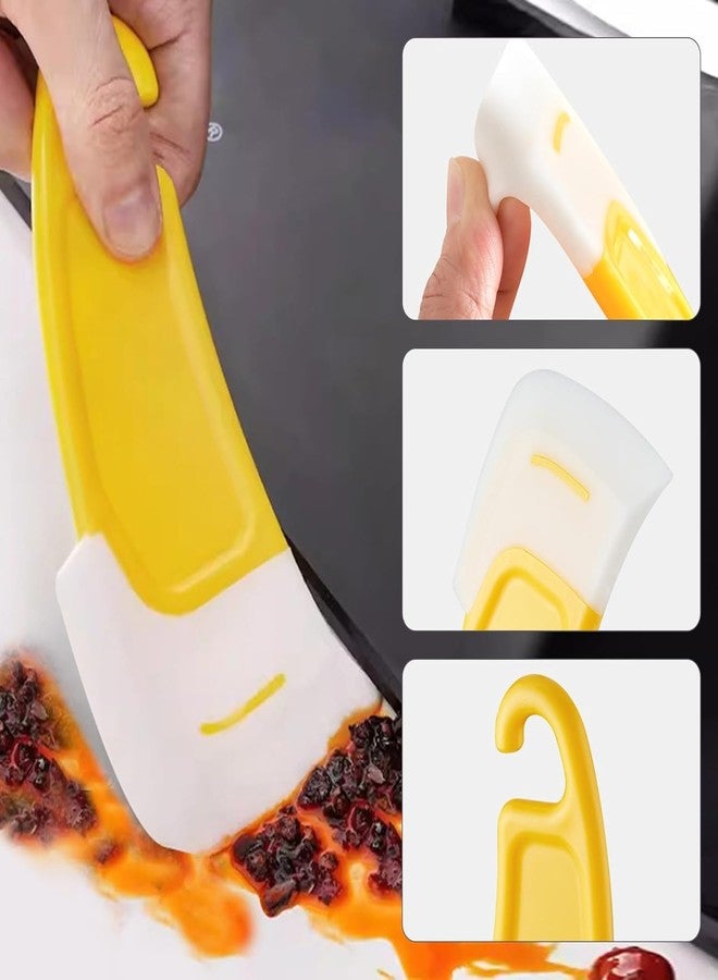 9UP® 4Pcs Silicone Pan Cleaning Scraper | Non-Stick Kitchen Scraper | Reusable Kitchen Dish Washing Scraper for Pot, Pan | Dish Cleaning Spatula Bowl Scraper | Non-Scratch Kitchen Cleaning Scraper - Image 2