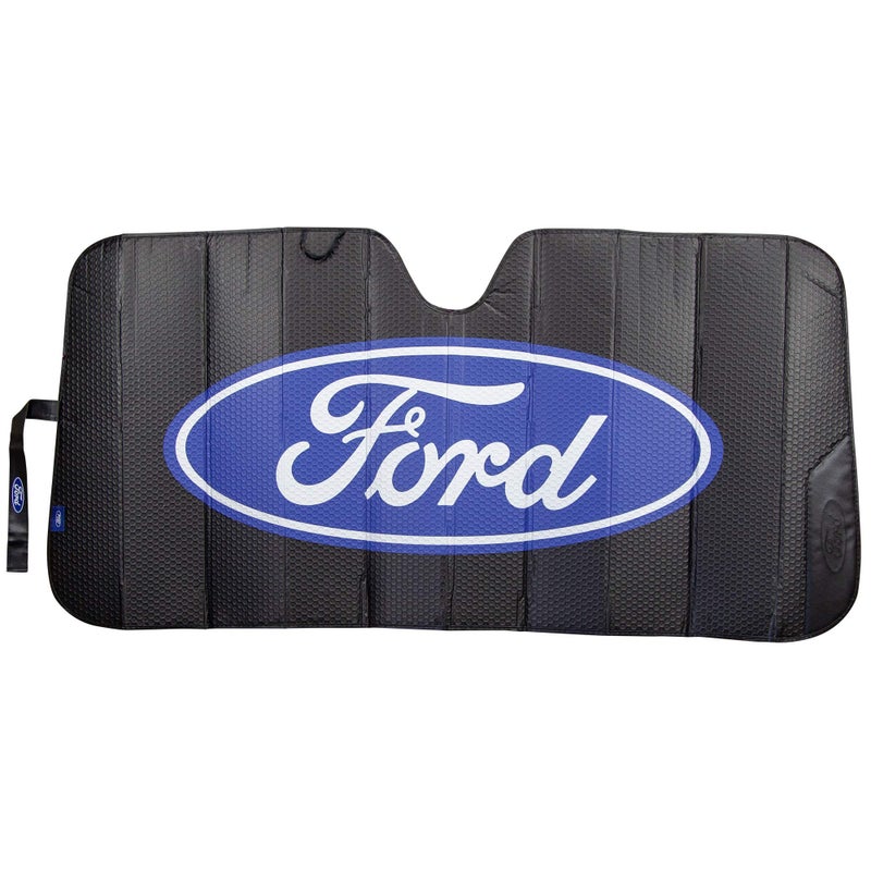 Plasticolor 003858R01 Black Matte Finish Car Truck or SUV Front Ford Logo Windshield Sunshade - Image 1