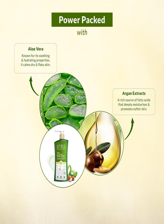 Lotus Botanicals 100% Aloe & Argan Body Lotion | 270ml (Pack Of 2) | Deeply Moisturizes Dry Skin Smooth & Nourished Skin | Repairs Damaged Skin | No Parabens | All Skin Types | For Women and Men - Image 5