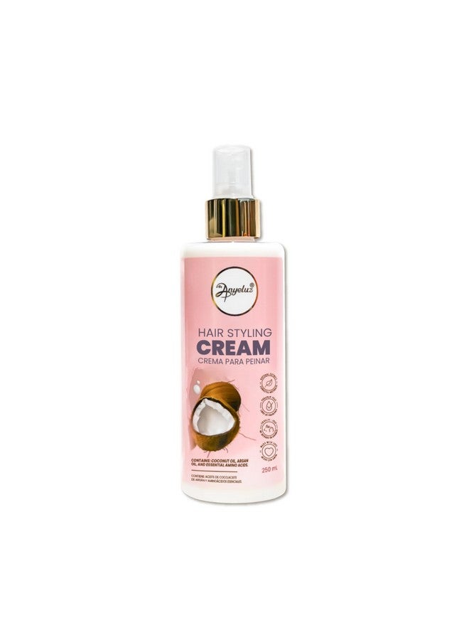 ANYELUZ Coconut Hair Styling Cream Provides Strength Deep Hydration And Frizz Control With Argan Oil Detangler For All Hair Types Daily Use  - Image 1