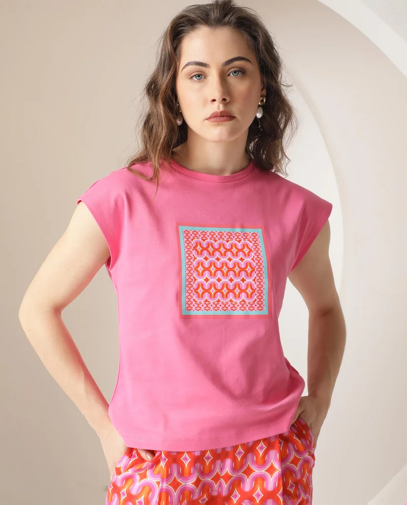 Rareism Women's Trendsetter Boxy Drop Shoulder Tee