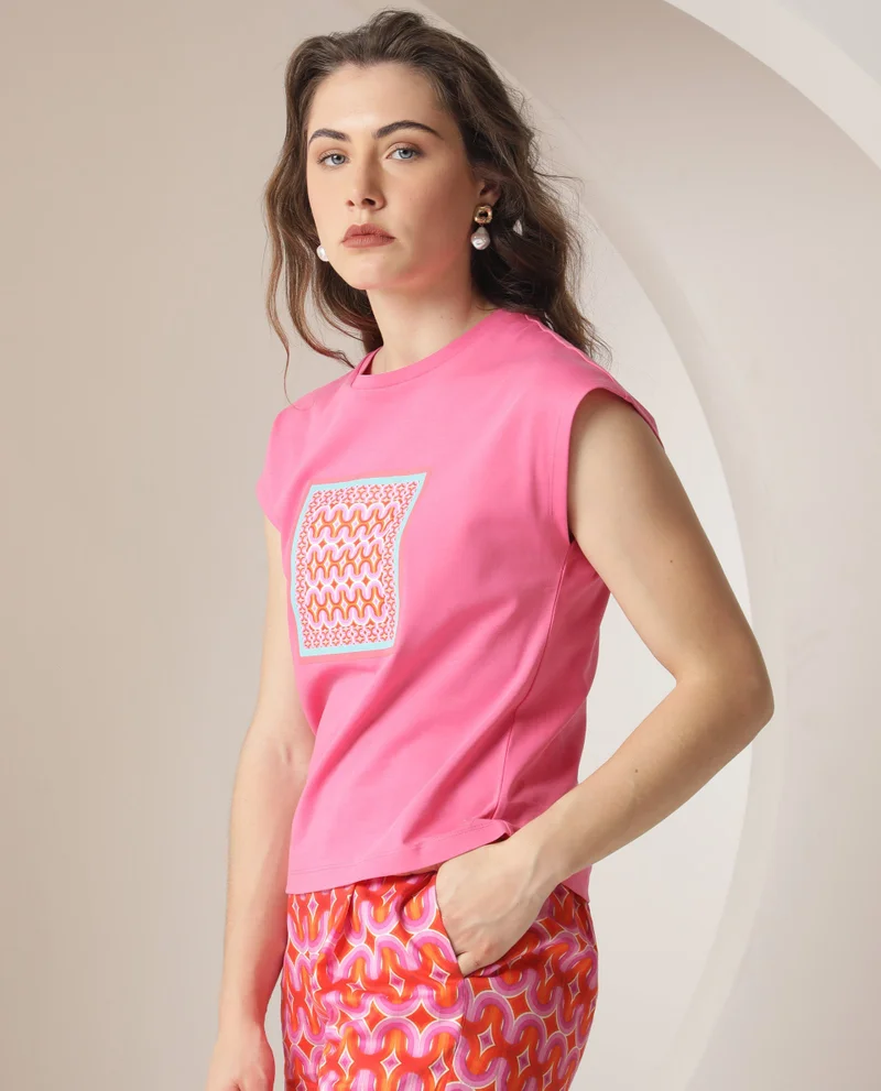 Rareism Women's Trendsetter Boxy Drop Shoulder Tee
