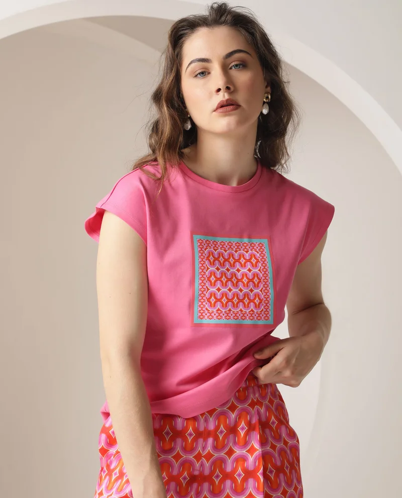 Rareism Women's Trendsetter Boxy Drop Shoulder Tee