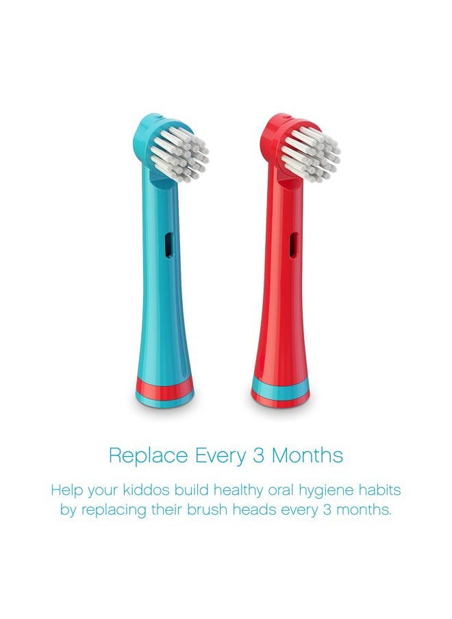 Brusheez Electronic Toothbrush Replacement Brush Heads 2 Pack (Pepper The Dinosaur)  - Image 3