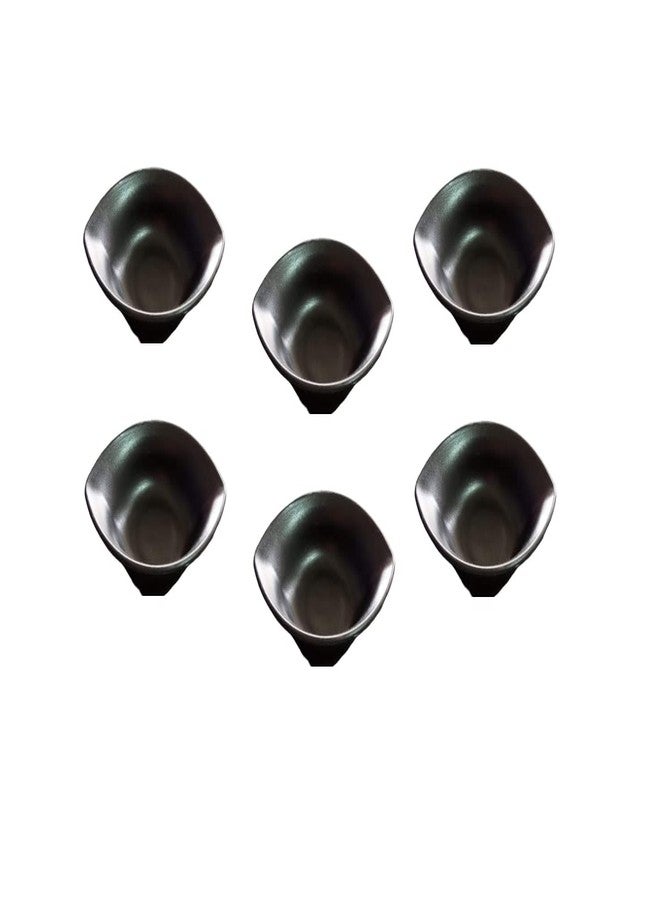 LIFEPLAST Brand Small Chutney Bowls (50 ml, Black, Set of 6) Chutney Sauce Serving Bowl, Sauce Bowl (Black, Pack of 6) for Uses in Home Kitchen,Hotel & Restaurant (Chutney Bowl Model J) - Image 1
