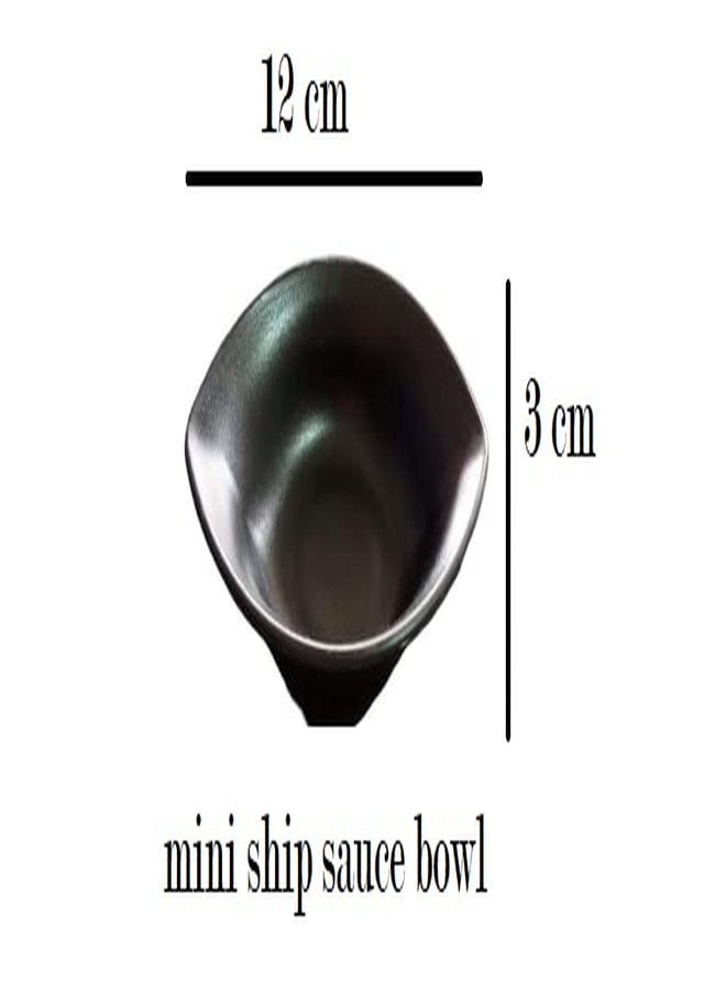 LIFEPLAST Brand Small Chutney Bowls (50 ml, Black, Set of 6) Chutney Sauce Serving Bowl, Sauce Bowl (Black, Pack of 6) for Uses in Home Kitchen,Hotel & Restaurant (Chutney Bowl Model J) - Image 2
