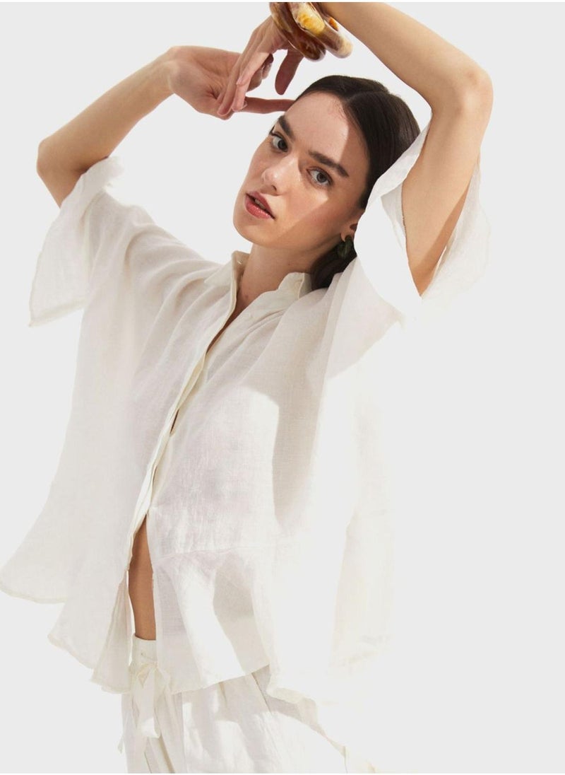 جون قميص بأكمام مكشكشة - Image 1