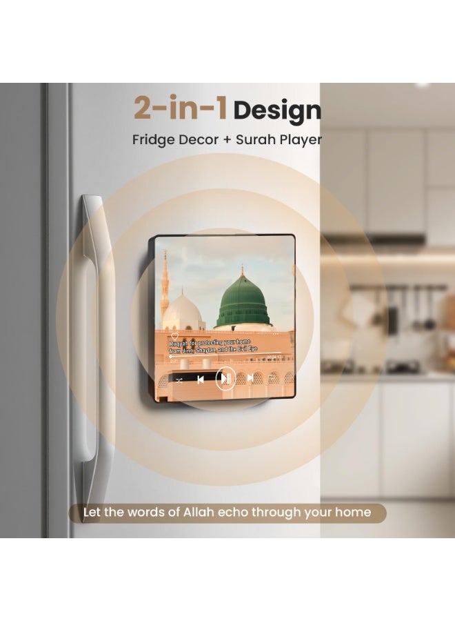 Angola Panda Quran Magnet Speaker for Fridge - Preloaded Surah Player with Islamic Recitations, Portable Magnetic, USB-C Rechargeable, Touch Control, Ramadan & Eid Gifts, Islamic Gifts(Surah Al-Baqarah) - Image 3