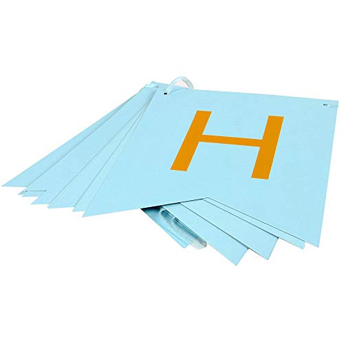 Propsicle Birthday Cardboard Blue Pack of 1 Fishtail Banner Party Decoration Item with Ribbon Boy Prince Theme Bunting - Image 4