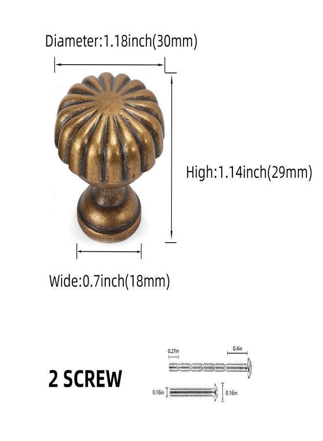 BUKOBYHE 10 Pack Kitchen Cabinet Handles Antique Brass Cabinet Knobs Vintage Drawer Knobs Kitchen Hardware - Image 2