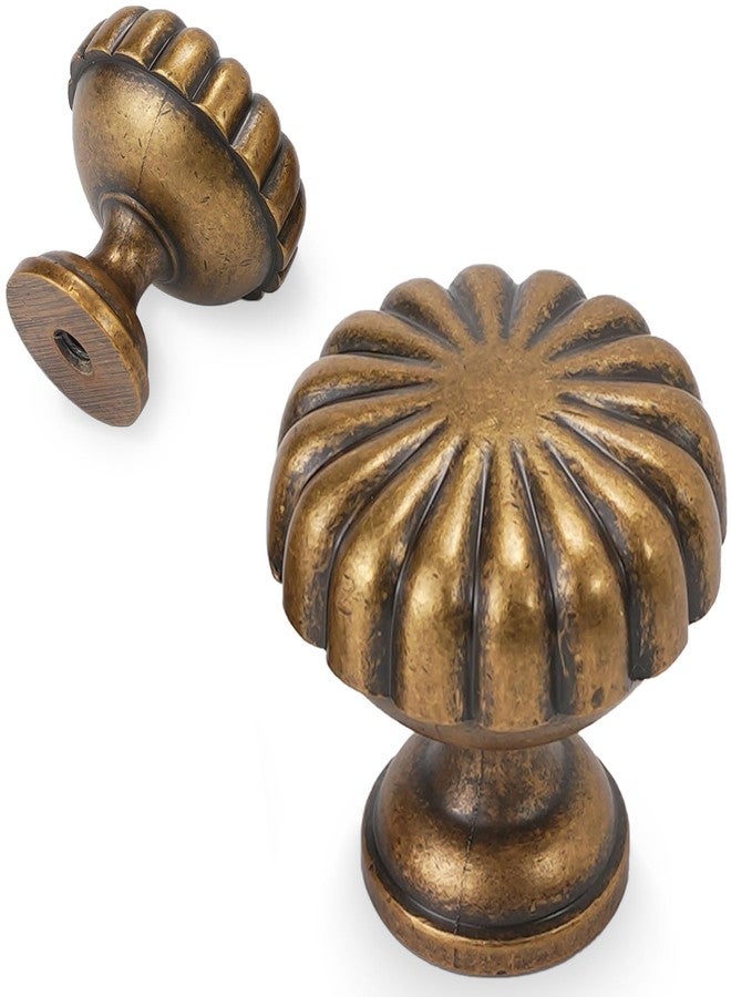 BUKOBYHE 10 Pack Kitchen Cabinet Handles Antique Brass Cabinet Knobs Vintage Drawer Knobs Kitchen Hardware - Image 1
