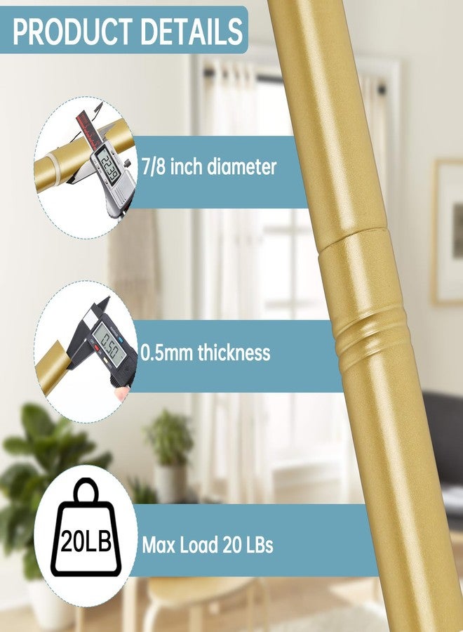 EBOATOP Gold Shower Curtain Rod - Tension Curtain Rod Adjustable 32 to 62 inch Spring Tension Shower Rod No Drilling Non Slip, Gold - Image 3