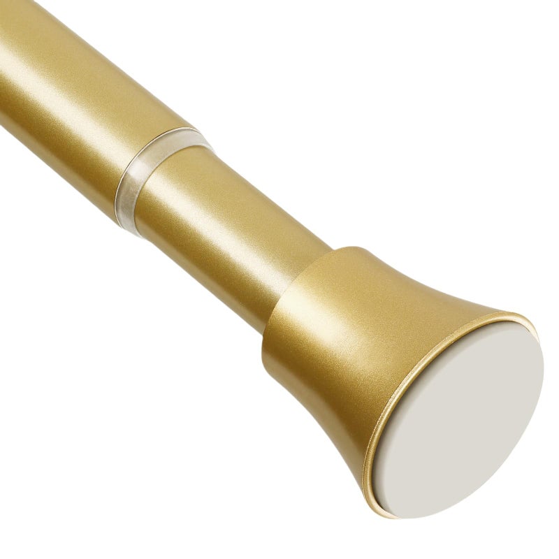 EBOATOP Gold Shower Curtain Rod - Tension Curtain Rod Adjustable 32 to 62 inch Spring Tension Shower Rod No Drilling Non Slip, Gold - Image 1