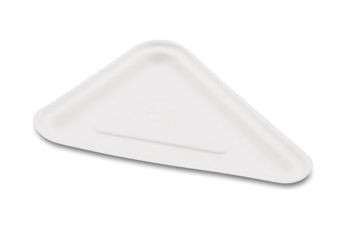 SHOP  SHOPPEE SHOP & SHOPPEE Sugarcane Bagasse Disposable Plates | Eco-Friendly Biodegradable Snack & Dinner Plates (Pack of 50, White) - Image 4