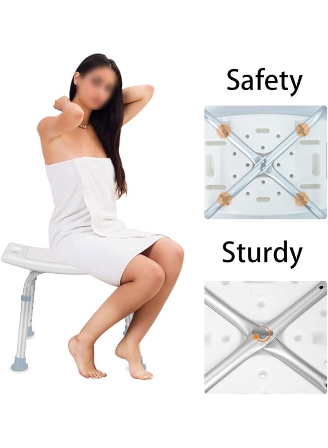 Adjustable Shower Chair for Elderly and Disabled Users, Anti-Slip Bath Seat with Shower Head Holder, Tool-Free Assembly for Bathroom Safety and Comfort - Image 1