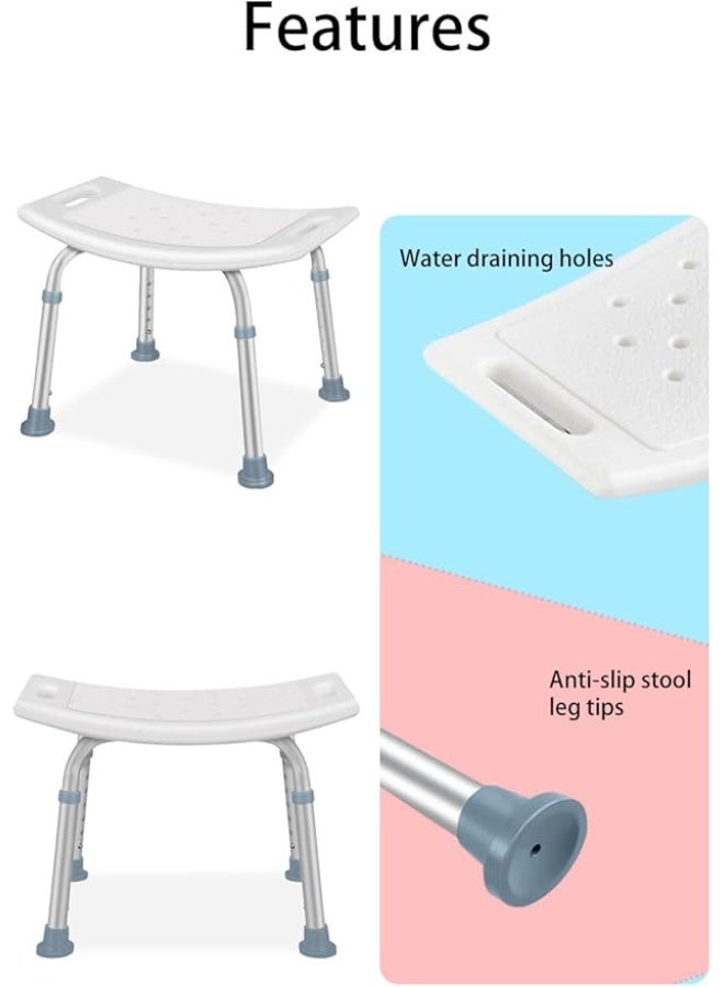 Adjustable Shower Chair for Elderly and Disabled Users, Anti-Slip Bath Seat with Shower Head Holder, Tool-Free Assembly for Bathroom Safety and Comfort - Image 3