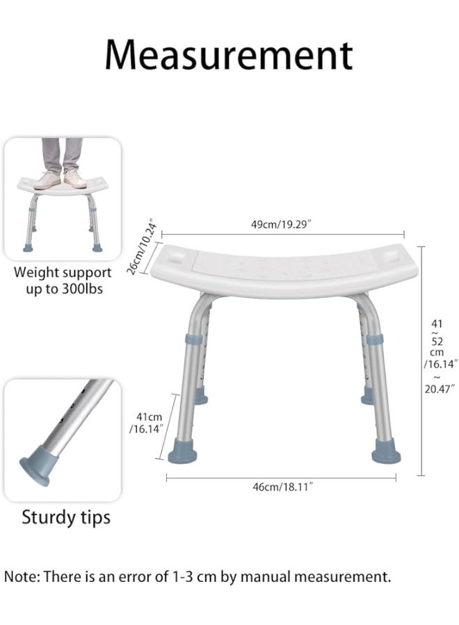 Adjustable Shower Chair for Elderly and Disabled Users, Anti-Slip Bath Seat with Shower Head Holder, Tool-Free Assembly for Bathroom Safety and Comfort - Image 4