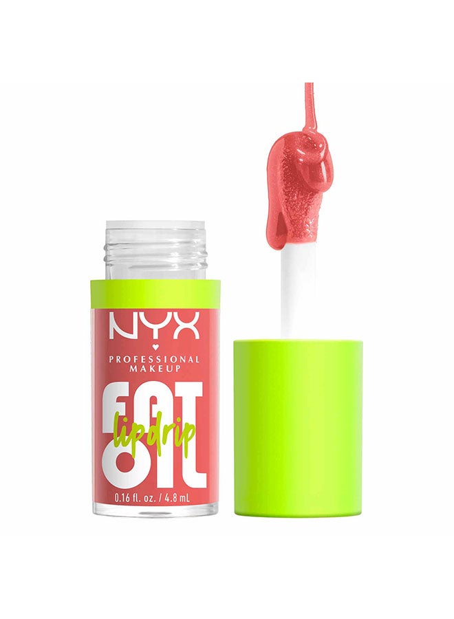 نيكس مكياج المحترفين مكياج المحترفين  فات أويل ليب درِب، مرطب، وملمع شفاه نباتي ملون، ذو لمسة نهائية غير لاصقة، ترطيب لمدة 12 ساعة - تشيلين لايك أ فيلين - Image 1