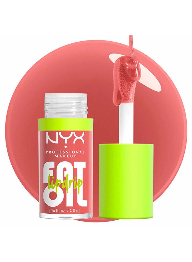 نيكس مكياج المحترفين مكياج المحترفين  فات أويل ليب درِب، مرطب، وملمع شفاه نباتي ملون، ذو لمسة نهائية غير لاصقة، ترطيب لمدة 12 ساعة - تشيلين لايك أ فيلين - Image 4