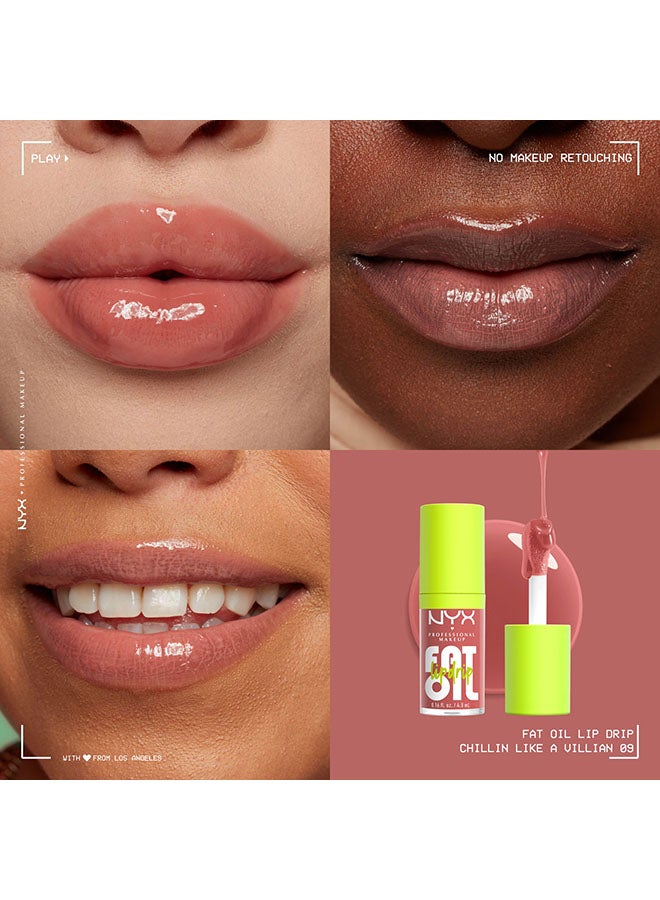 نيكس مكياج المحترفين مكياج المحترفين  فات أويل ليب درِب، مرطب، وملمع شفاه نباتي ملون، ذو لمسة نهائية غير لاصقة، ترطيب لمدة 12 ساعة - تشيلين لايك أ فيلين - Image 5