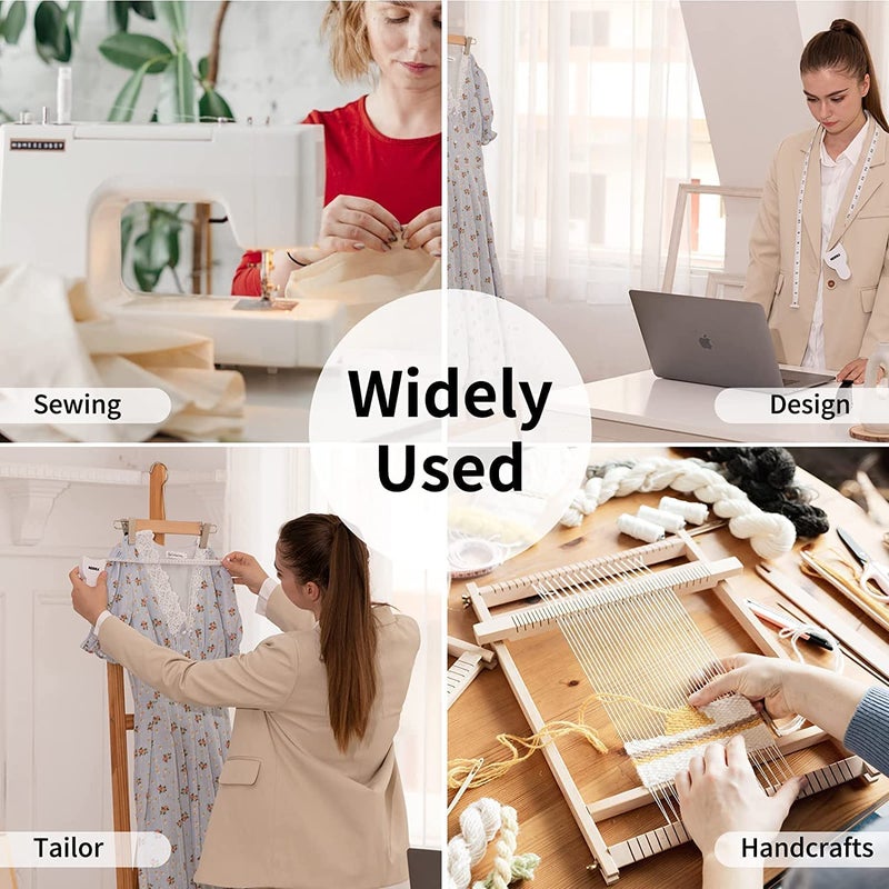 TEKCOOL شريط قياس الجسم مع دبوس قفل وزر قابل للسحب 150 سم شريط قياس لقياس الجسم لقياس الدهون وفقدان الوزن شريط خياطة شريط خياط (متعدد الألوان) - Image 4