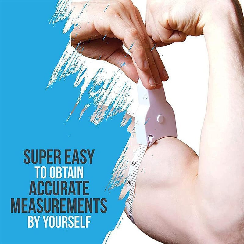 TEKCOOL شريط قياس الجسم مع دبوس قفل وزر قابل للسحب 150 سم شريط قياس لقياس الجسم لقياس الدهون وفقدان الوزن شريط خياطة شريط خياط (متعدد الألوان) - Image 2
