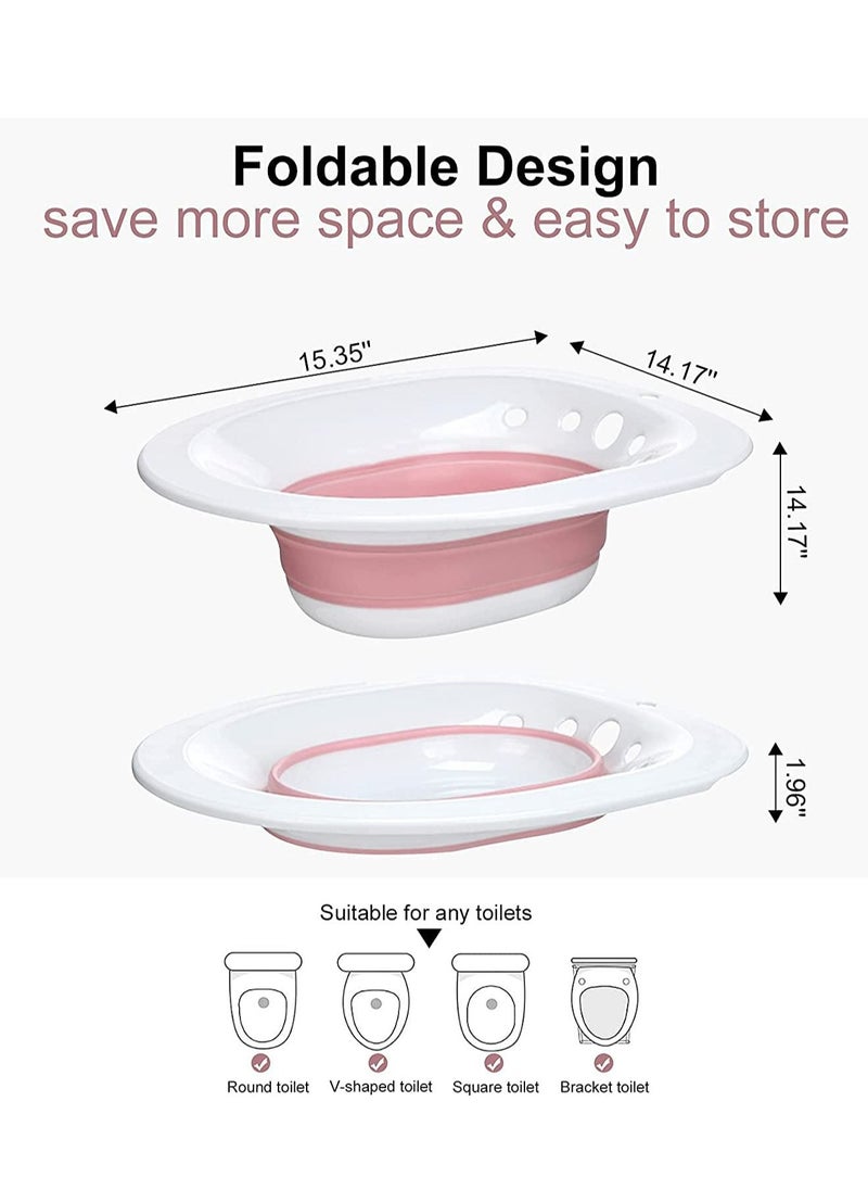 XiuWoo - Sitz Bath for Toilet Seat, Hemorrhoids, Postpartum Care, with Flusher, Comfortable Seating, Deep Enough, Relieve Pain, Anti Overflow, Easy to Use and Clean, Water Massage, Foldable - Image 1