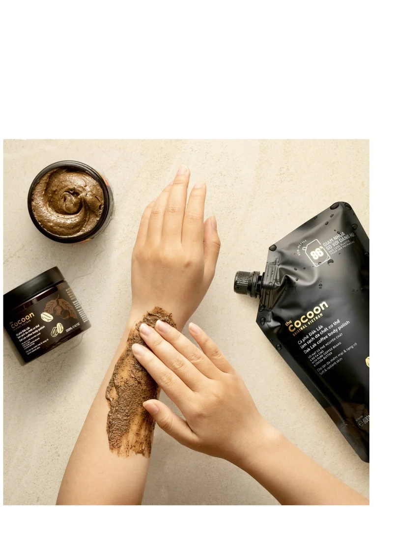 The Cocoon Original Vietnam 600 ml The Cocoon Dak Lak Coffee Body Polish Refill Pouch, Vegan Exfoliating Scrub, Cocoa Butter Moisturizer, Dead Skin Remover, Smooth Glowing Skin Care, ELLE Beauty Award Winner, 600ml  | Best Price UAE