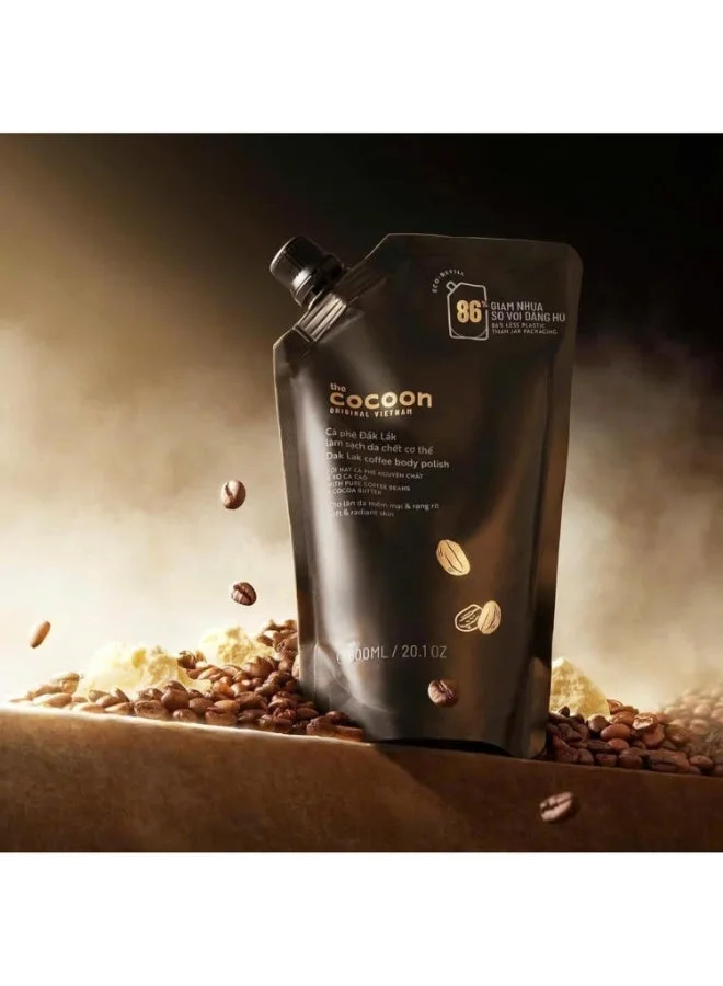 The Cocoon Original Vietnam 600 ml The Cocoon Dak Lak Coffee Body Polish Refill Pouch, Vegan Exfoliating Scrub, Cocoa Butter Moisturizer, Dead Skin Remover, Smooth Glowing Skin Care, ELLE Beauty Award Winner, 600ml  | Best Price UAE