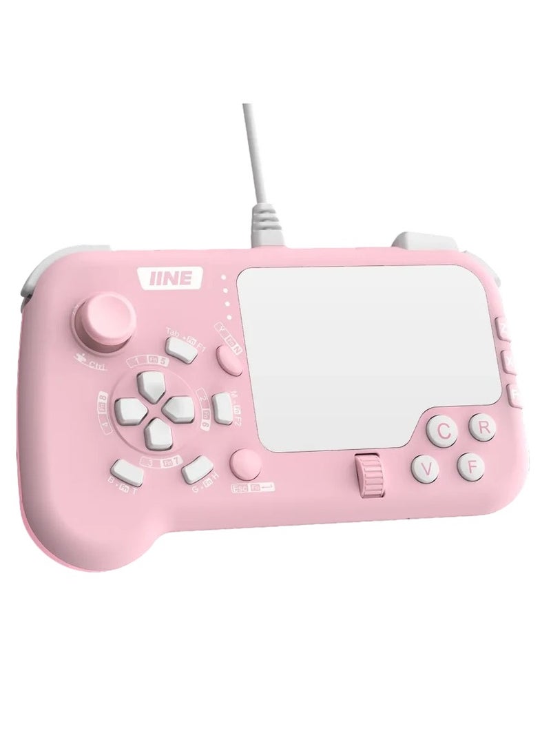 IINE - Mouse Pad Controller, 2.4G Wired Gaming Touchpad With Gyro, Keyboard And Mouse Game Controller With Trackpad Function, Lightweight Portable Gamepad For Pc, Steam Deck, PS4, PS5, (Pink) - Image 1