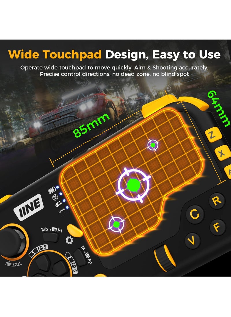 IINE - Mouse Pad Controller, 2.4G Wired Gaming Touchpad With Gyro, Keyboard And Mouse Game Controller With Trackpad Function, Lightweight Portable Gamepad For Pc, Steam Deck, PS4, PS5, (Pink) - Image 1