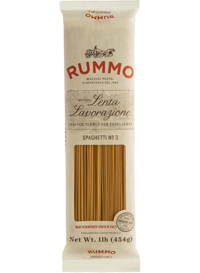 Rummo Spaghetti Pasta N.3 - Spaghetti Pasta Noodles, Durum Wheat Pasta, Thin Spaghetti Noodles, Italian Pasta, Dry Pasta - 16 Ounce (Pack of 5) - Image 1