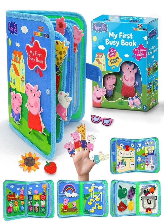 Wembley My First Busy Book | Educational Activity Book for Kids | with 8 Activity Pages | Learning Toy with 5 Finger Puppets | Birthday Gift for Toddlers (Peppa Pig) - Image 1