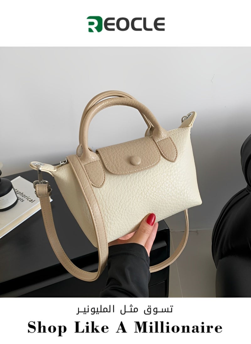 REOCLE Women's Shoulder Bag Vegan Leather Crossbody Bag with Removable Strap & Premium Fabric Vintage Crossbody Bag Purses  - Image 1