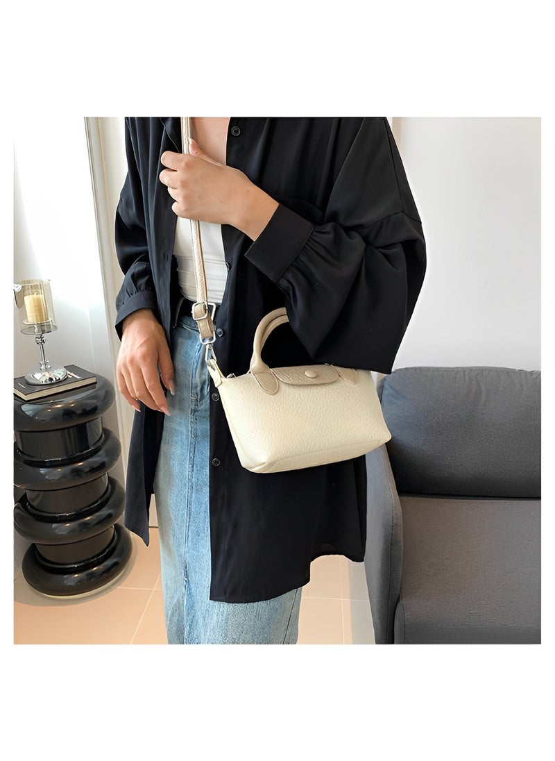 REOCLE Women's Shoulder Bag Vegan Leather Crossbody Bag with Removable Strap & Premium Fabric Vintage Crossbody Bag Purses  - Image 5