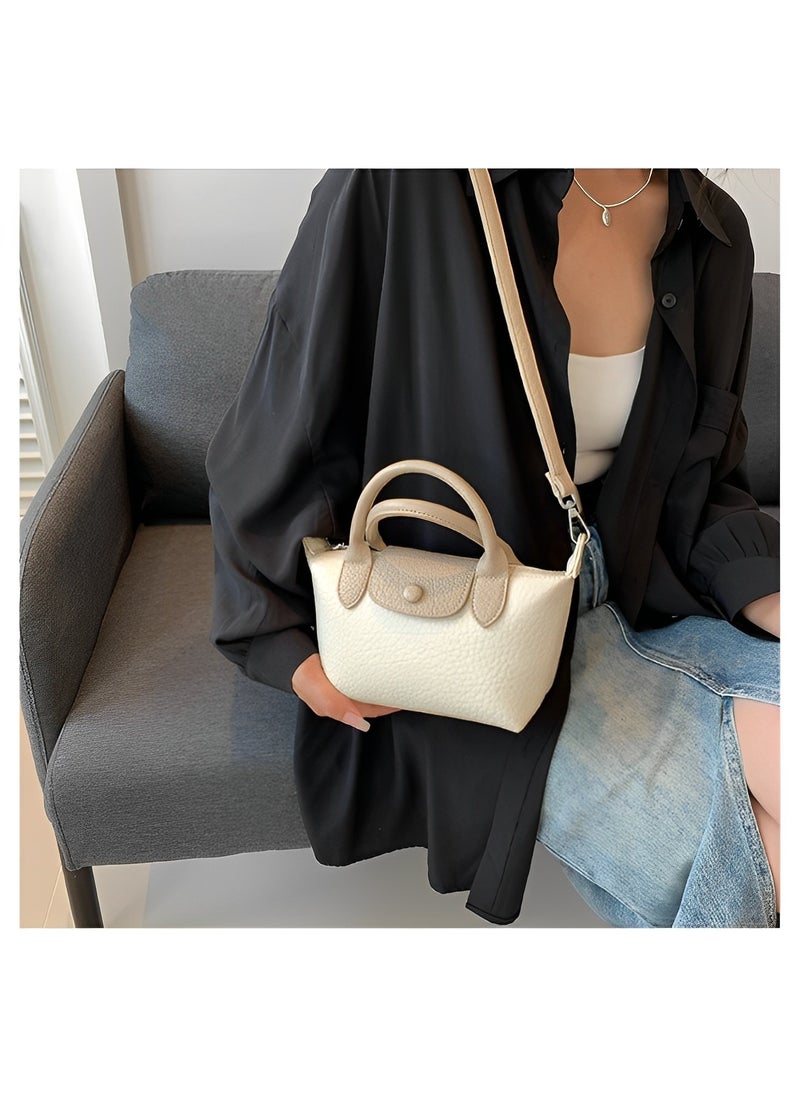 REOCLE Women's Shoulder Bag Vegan Leather Crossbody Bag with Removable Strap & Premium Fabric Vintage Crossbody Bag Purses  - Image 4
