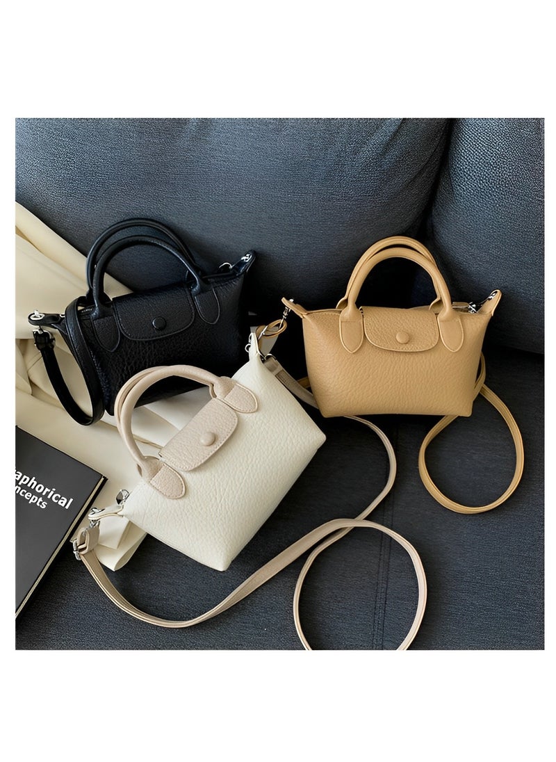 REOCLE Women's Shoulder Bag Vegan Leather Crossbody Bag with Removable Strap & Premium Fabric Vintage Crossbody Bag Purses  - Image 3