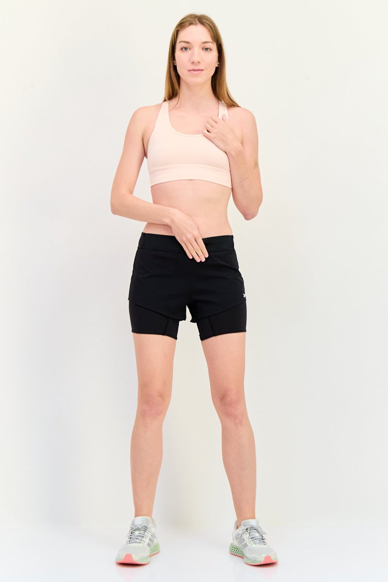 Reebok Women Sportswear Fit 2 In 1 Running Shorts, Black - Image 3