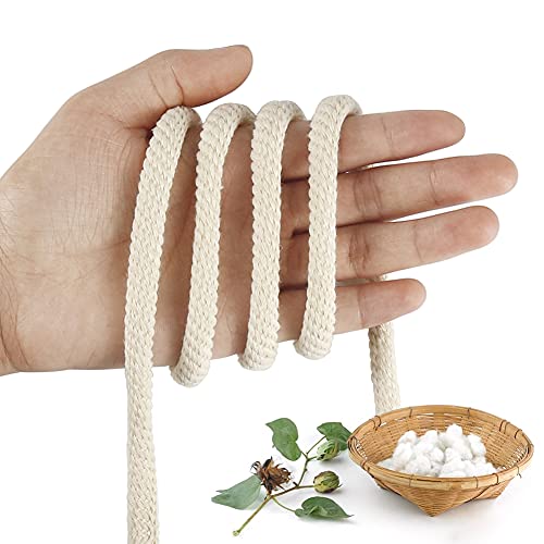 Tenn Well 8mm Cotton Rope, 66 Feet Braided Cotton Cord, Multi-Purpose Rope for Macrame Knotting, Wall Hangings, Clothes Lines, Drawstings and DIY Crafts (Beige) - Image 3