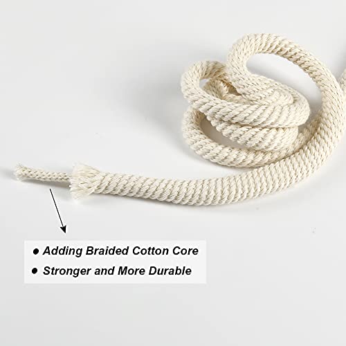 Tenn Well 8mm Cotton Rope, 66 Feet Braided Cotton Cord, Multi-Purpose Rope for Macrame Knotting, Wall Hangings, Clothes Lines, Drawstings and DIY Crafts (Beige) - Image 4