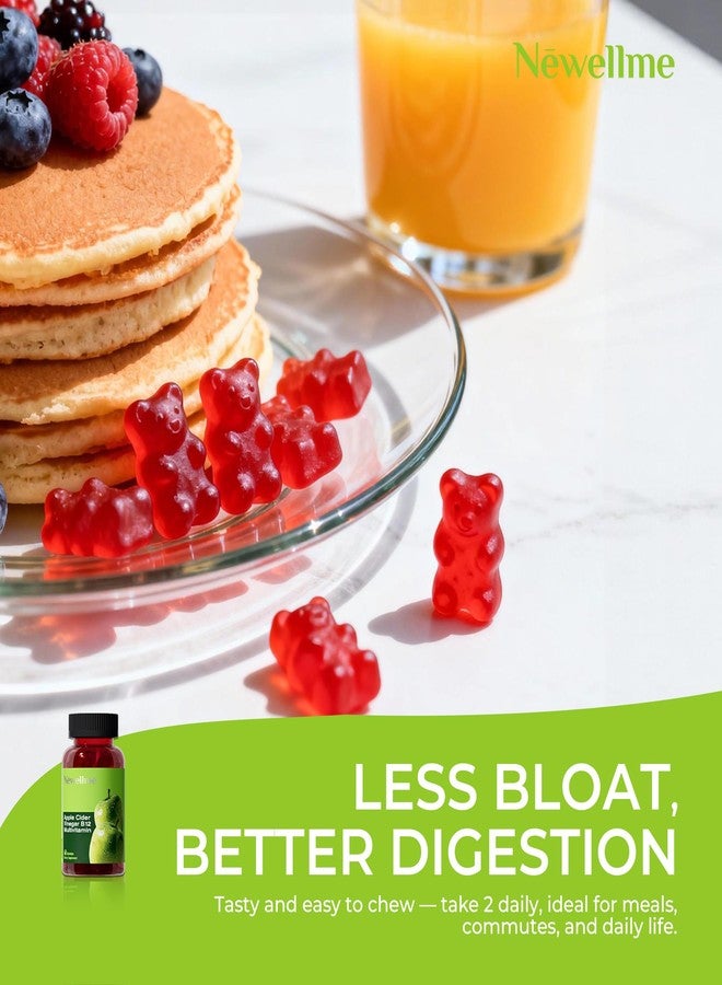 NEWELLME ACV Gummies with The Mother & B12 – Sugar-Free, Great-Tasting Vegan Gummies for Digestion, Metabolism & Daily Energy Support, 60 Count - Image 4