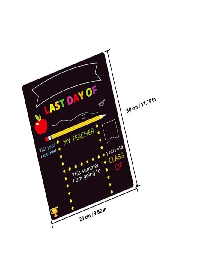 VICASKY 2pcs Chalkboard School Sign Kindergarten Plastic Writing Board for Preschool First Day Photo Prop Classroom Decor - Image 2
