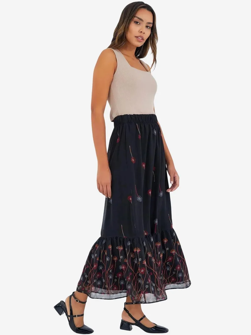 بيغ دارت تنورة ماكسي بطبعة زهور بي دي آرت