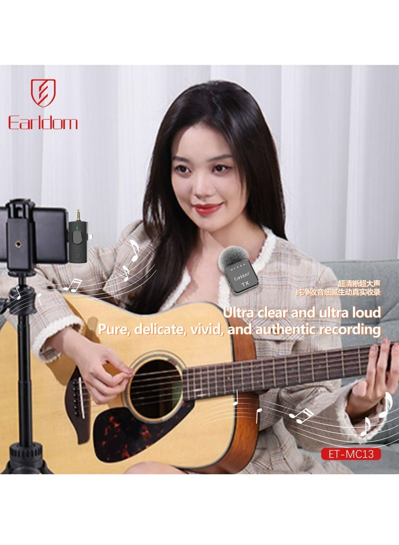 Earldom MC13 AfroCrafts Portable 3-in-1 Wireless Collar Clip Microphone – Versatile Lavalier Mic for Clear, Hands-Free Audio Recording and Streaming - Image 3