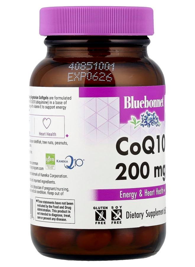 Bluebonnet Nutrition CoQ10 200 mg 60 Vegetarian Softgels  - Image 2