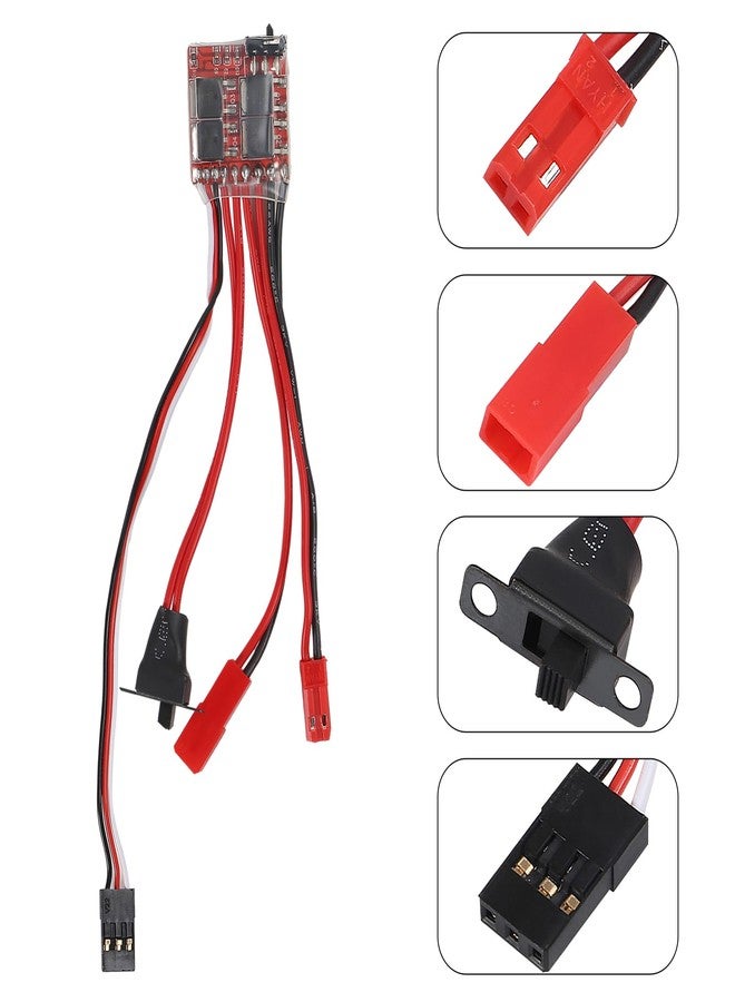 Coliao 2pcs RC 20A Brushed ESC Electronic Speed Controller w/Brake for 1/16 1/18 1/24 RC Car Boat Tank - Image 3
